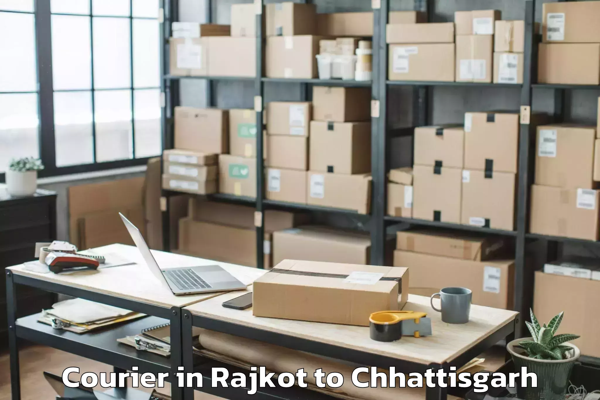 Easy Rajkot to Darbha Courier Booking